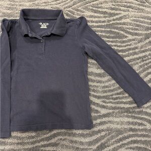 Place Girls' Navy Long Sleeve Polo